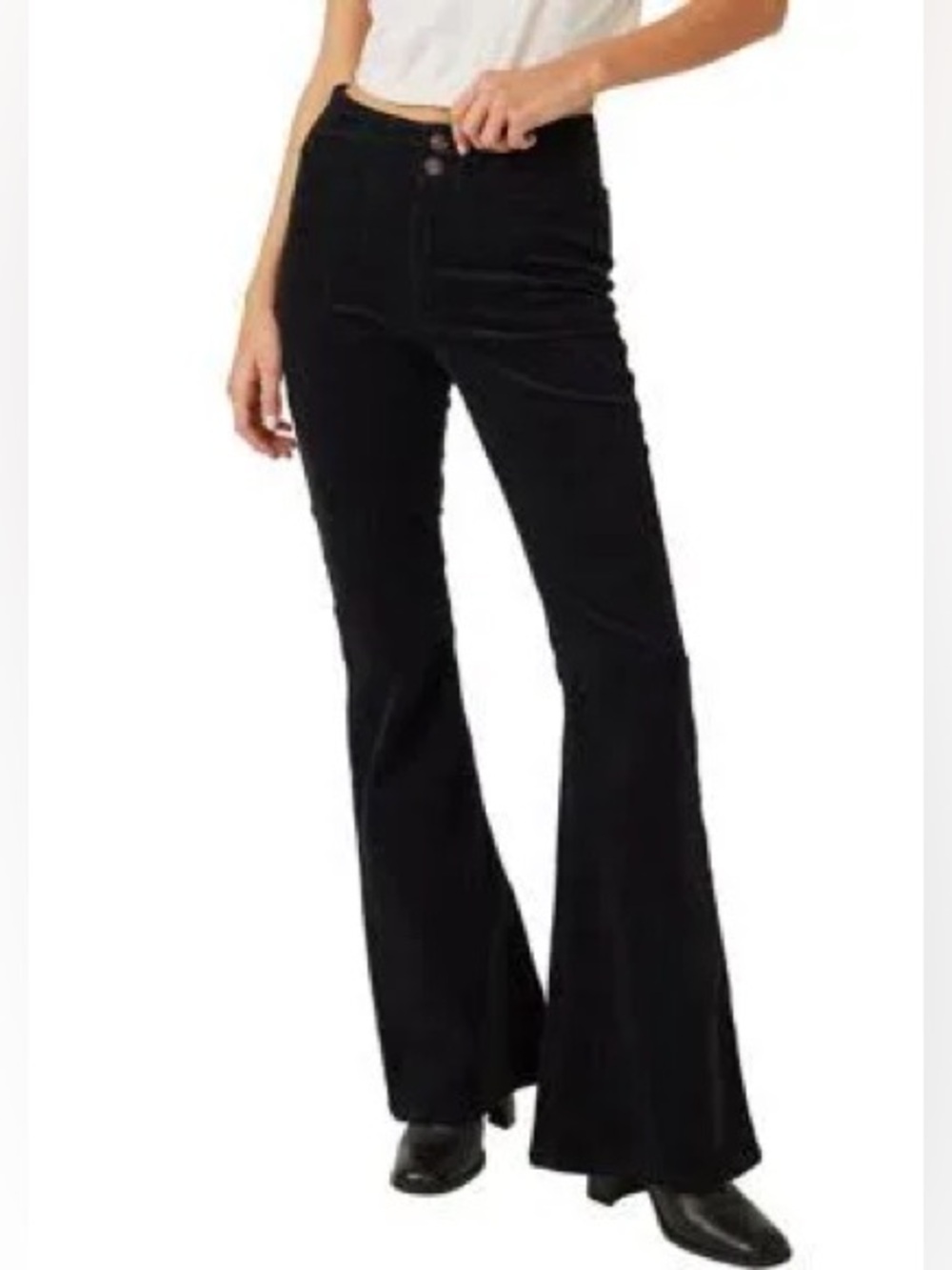 Free People We The Free Jayde Corduroy Flare Pants – Black Size 32